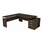 Mesa Diretoria L madeira com gav pedestal